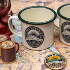 Lake District National Park hard enamel camp mug - beer pump clip design, for fell walkers and outdoor enthusiasts