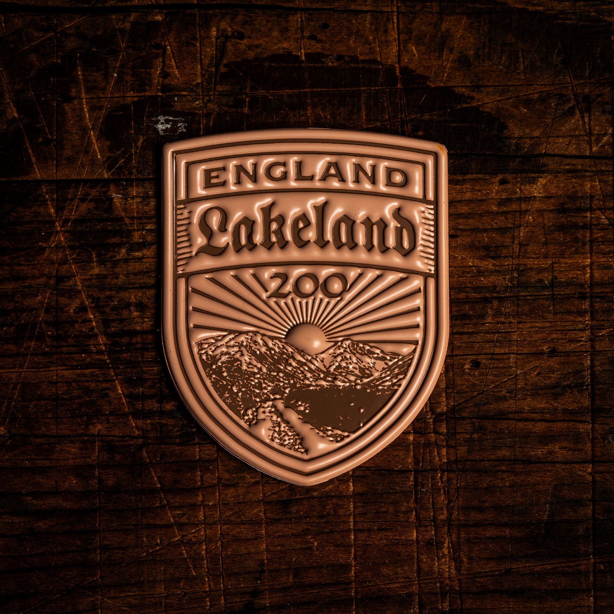 Lakeland 200 bikepacking retro woven patch - challenging off-road cycling route in the Lake District, iron-on