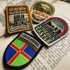 Lincolnshire patches collection including Lincoln Castle - retro woven patches