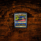 Llandudno hard enamel pin badge - popular North Wales coastal town, Celtic design, butterfly clasp
