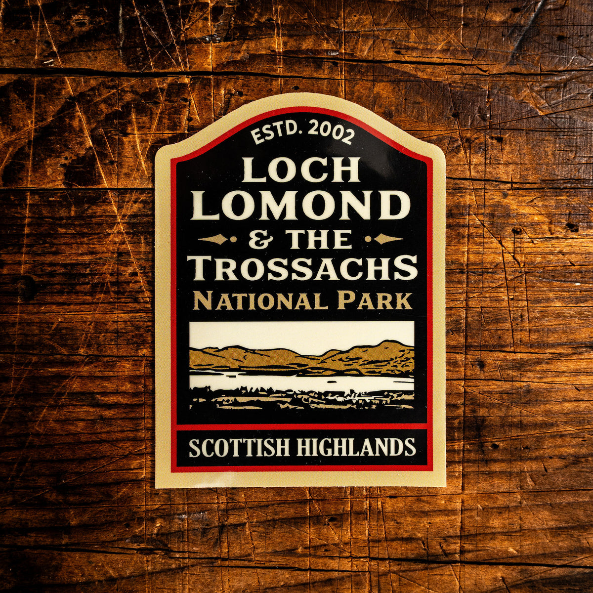 Loch Lomond and The Trossachs National Park waterproof vinyl sticker - UV resistant, dishwasher safe