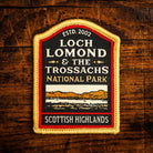 Loch Lomond & The Trossachs National Park retro woven patch – Scottish national park, whisky label design