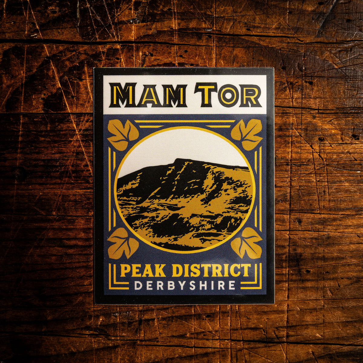 Mam Tor waterproof vinyl sticker – Peak District hill sticker, UV resistant, dishwasher safe