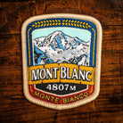 Mont Blanc retro woven patch – highest peak in the European Alps, iron-on backing, recycled yarn