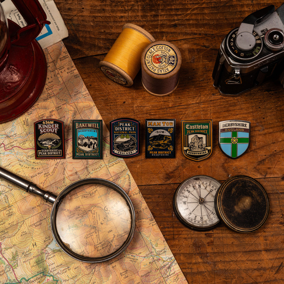 Bakewell pin on backing card - hard enamel Peak District pin badge