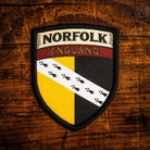 Norfolk county flag retro woven patch - county flag of Norfolk, England, iron-on backing
