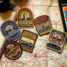 North York Moors National Park patches lifestyle shot - retro woven patches collection
