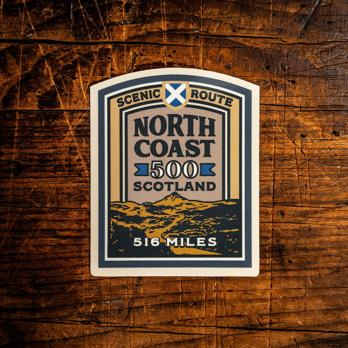 North Coast 500 waterproof vinyl sticker - iconic Scottish scenic route, UV resistant, dishwasher safe