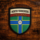 North Yorkshire county flag retro woven patch - county flag of North Yorkshire, England, iron-on