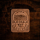 Old Chalk Way bikepacking retro woven patch - iconic southern England cycling route, velcro-backed patch
