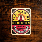 Old Man of Coniston waterproof vinyl sticker – 55mm x 71mm, UV resistant, dishwasher safe