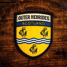 Outer Hebrides flag retro woven patch - national flag of the Outer Hebrides islands, Scotland, iron-on