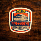 Pen-y-ghent retro woven patch – popular Yorkshire Dales peak, iron-on backing, recycled yarn
