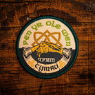 Pen Yr Ole Wen Celtic design woven patch – Carneddau range mountain in Snowdonia, Wales, iron-on