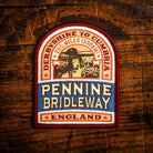 Pennine Bridleway retro woven patch – national trail from Derbyshire to Cumbria, iron-on backing