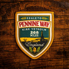 Pennine Way retro woven patch – national trail from Edale to Kirk Yetholm, iron-on backing, recycled yarn