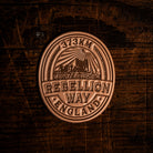 Rebellion Way bikepacking retro woven patch - iconic Norfolk cycling route, velcro-backed patch