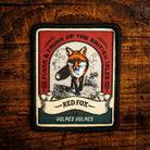 Red Fox retro woven patch - iconic British wildlife, wildlife patch, iron-on backing, recycled yarn