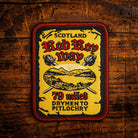 Rob Roy Way retro woven patch – Scotland's Great Trail from Drymen to Pitlochry, iron-on backing