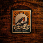 European Robin retro woven patch - Britain's favourite bird, wildlife patch, iron-on backing