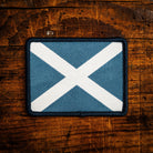 Saltire (Scotland flag) retro woven patch – Scotland's national flag in hiking patch style, iron-on