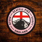 Scafell Pike retro woven patch (UK Three Peaks) – highest mountain in England, iron-on backing