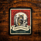 Scottish Wildcat retro woven patch - critically endangered British wild cat, wildlife patch, iron-on