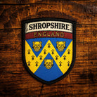 Shropshire county flag retro woven patch - county flag of Shropshire, England, iron-on backing