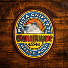 Signalkuppe retro woven patch – one of the highest peaks in the Alps, iron-on backing, recycled yarn