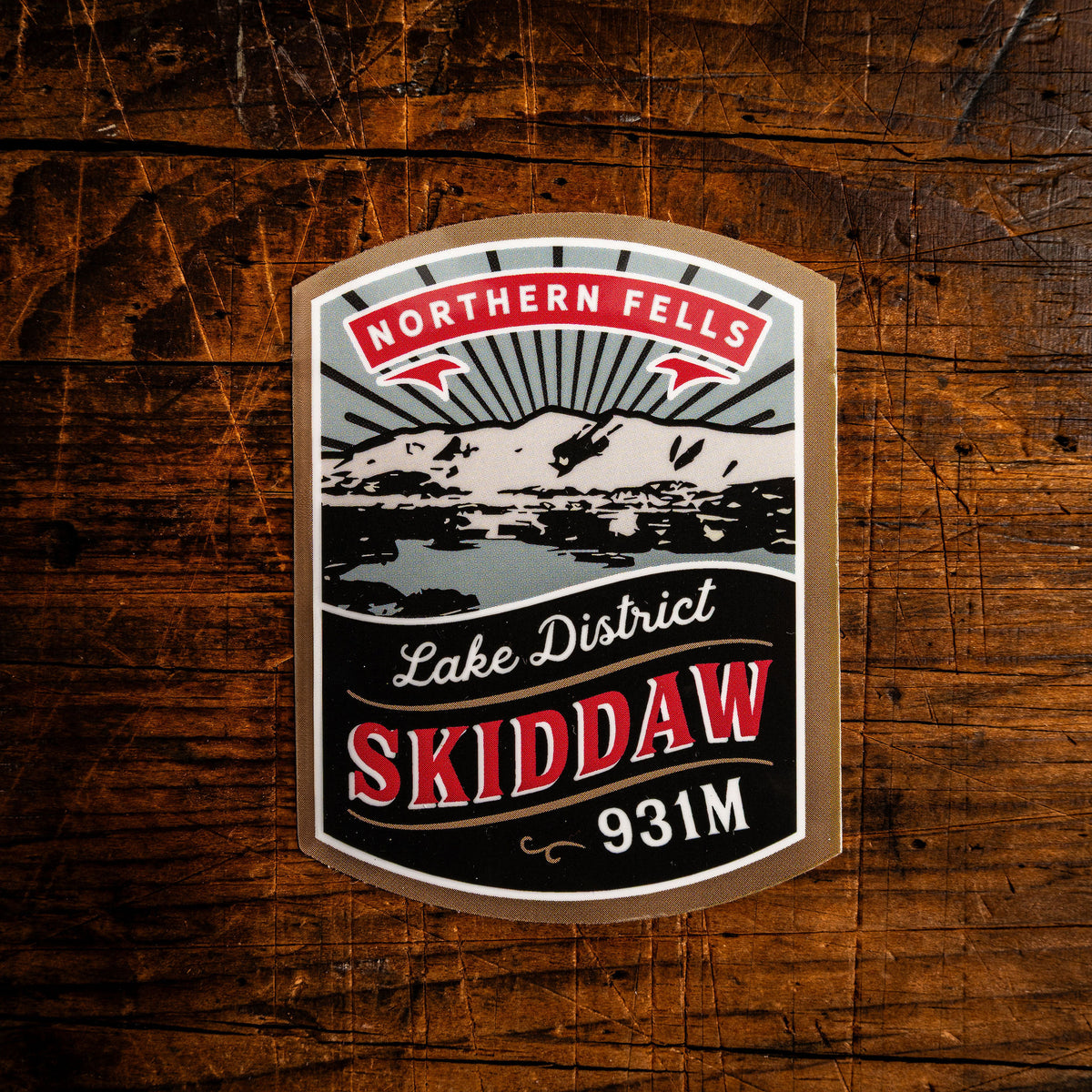 Skiddaw waterproof vinyl sticker – 54mm x 76mm, UV resistant, dishwasher safe, Lake District fell sticker