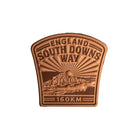 South Downs Way bikepacking patch product shot - retro woven cycling route patch