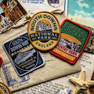 South Downs patches on letters and postcards – Seven Sisters Country Park woven patch collection