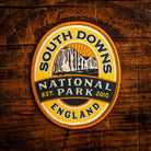 South Downs National Park retro woven patch – UK's newest national park in south east England, iron-on