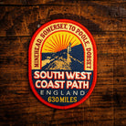 South West Coast Path retro woven patch – epic 600 mile national trail around south west England, iron-on