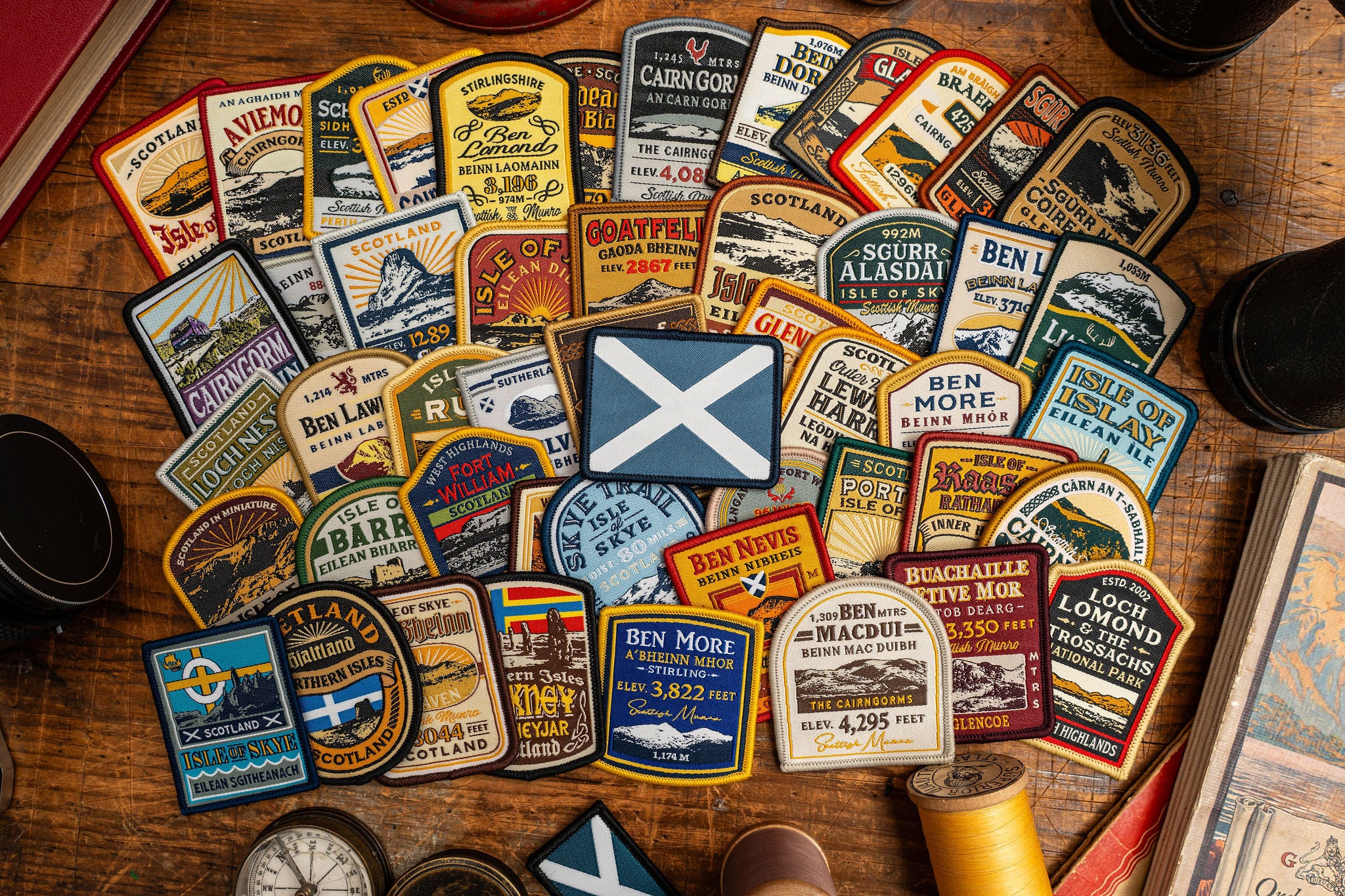 Adventure Patch Company Scottish Mountain patches hero shot – Ben Lomond patch included