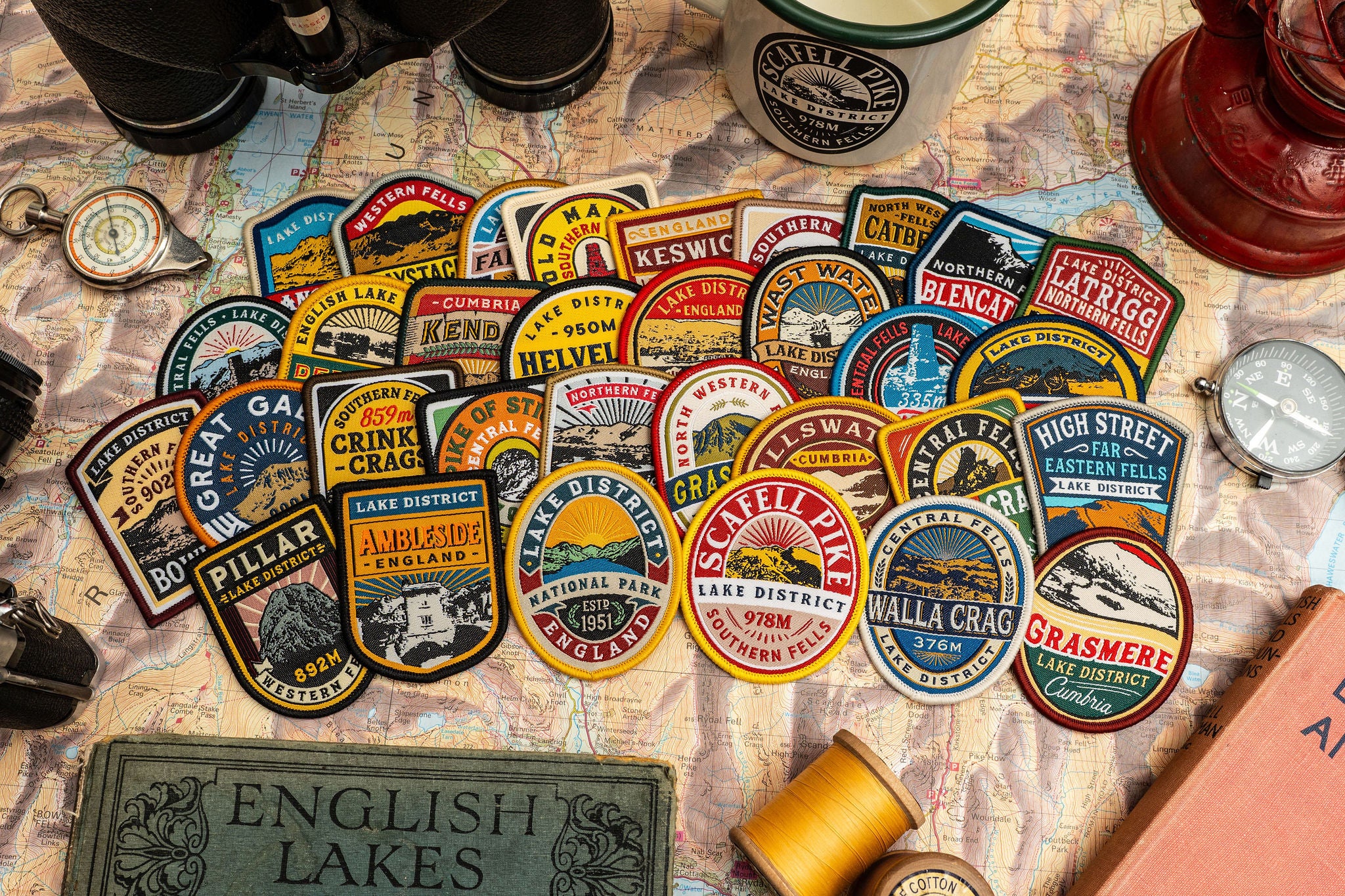 Buttermere patch lifestyle shot - retro woven Lake District patch on outdoor gear