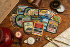 Adventure Patch Company Welsh Mountain patches hero shot – Celtic design outdoor hiking patches