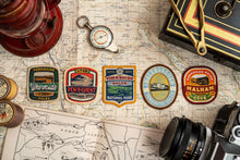 Load image into Gallery viewer, Adventure Patch Company Yorkshire Dales patches styled on outdoor gear – woven hiking patches