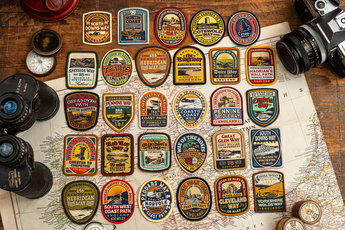 Adventure Patch Company challenge patches hero shot – Limestone Way patch included in collection