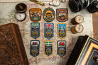 Adventure Patch Company challenge patches styled on outdoor gear – woven commemmorative hiking patches