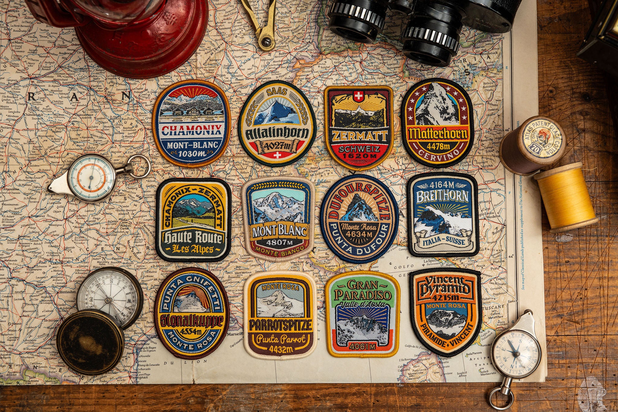 Adventure Patch Company Alps patches styled on outdoor gear – woven hiking patches Alpine range