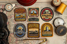 North York Moors patches hero shot - retro woven patches on outdoor gear