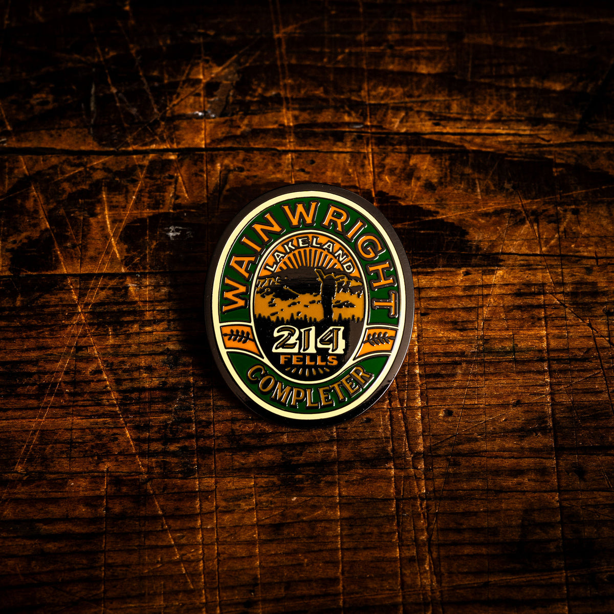 Wainwright Completer hard enamel pin - celebrating climbing all 214 Lakeland Wainwrights, butterfly clasp