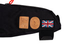 Badger Divide bikepacking patch product shot - retro woven cycling route patch