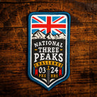 UK National Three Peaks Challenge woven patch – celebrating Scafell Pike, Snowdon and Ben Nevis in 24hrs