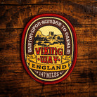 Viking Way retro woven patch - long distance national trail in Lincolnshire and East Midlands, iron-on