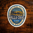 Walla Crag retro woven patch - popular viewpoint above Derwentwater, Lake District, iron-on backing