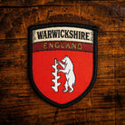 Warwickshire county flag retro woven patch - county flag of Warwickshire, England, iron-on backing