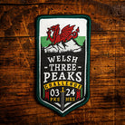 Welsh Three Peaks Challenge retro woven patch – Cadair Idris, Pen Y Fan and Snowdon in 24hrs, iron-on