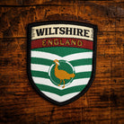 Wiltshire county flag retro woven patch - county flag of Wiltshire, England, iron-on backing